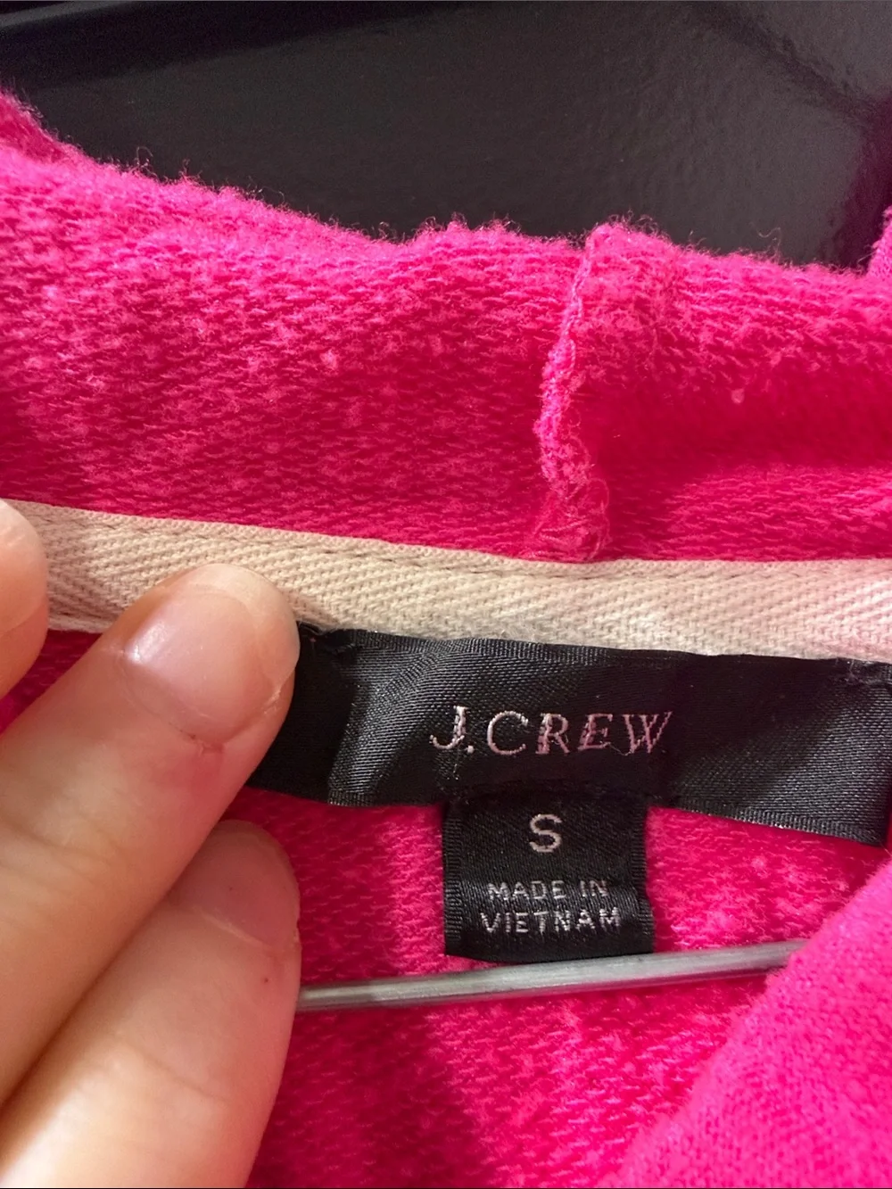J. Crew Bright Hot Pink Hoodie Sweater